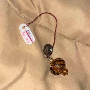 Silpada Amber-Brown Faceted Glass Single Earring post w/back retired NLA RARE!